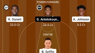 Brooklyn Nets Vs Milwaukee Bucks NBA Playoffs Round 2 Game 5 Dream11  Fantasy Gl Teams & Tips ||