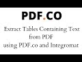 Extract Tables Containing Text from PDF using PDF.co and Integromat