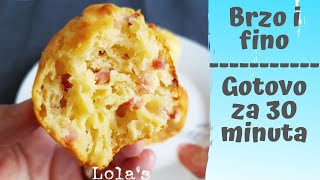 Slani Muffini sa šunkom i sirom recept | Jednostavno i fino! | Extra meko tijesto! | Brza priprema!