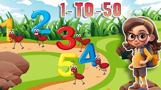 Count Numbers from 1 to 50 in English | Count 1 - 50 Video |  Kidzeniaa