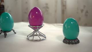 Display stand for decorative eggs. Decorative egg display.