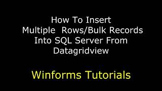 How to Insert multiple row from datagridview into db SQL