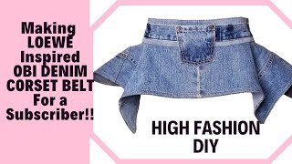 DIY LOEWE Denim Obi Corset Belt for Sub.  Diy corset belt