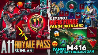 😱 A11 ROYALE PASS to'liq / 🔥 YANGI Kung Fu M416 / 🤯 YANGI MIFIK FORGE skinlari - PUBG MOBILE