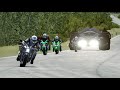 Batmobile vs Superbikes Kawasaki Ninja ZX 14R, H2, H2 SX, H2R Supercharged at Old SPA