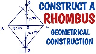 How to construct a rhombus when both diagonal are given......