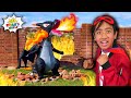 Ryan VS Fire Breathing Dragon! Superhero Challenges in Medieval Times!