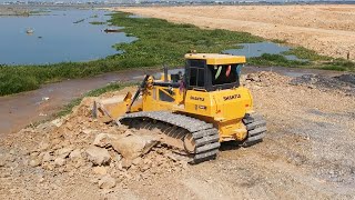 🙏EPIC!! Bulldozer Pushing Huge Stone Truck Unloading Rocks Wheel Loader Spreading Gravel Rock Dirt