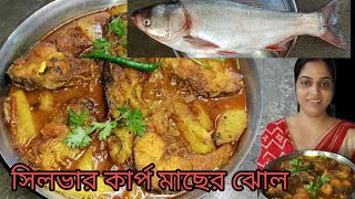 আলু টমেটো দিয়ে সিলভার কার্প মাছের মাখো মাখো ঝোল।। Bengali style silver carp fish curry...🐟😋