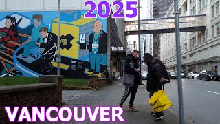 2025 Vancouver Walking Tour - Life in Downtown Vancouver Canada in January