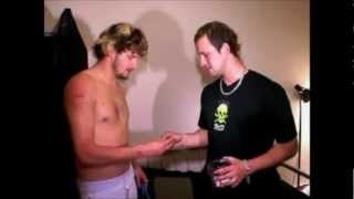 Dirty Sanchez : Pritchard licks a battery !
