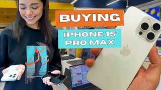 Unboxing the iPhone 15 Pro Max White Titanium 256GB from Sharaf DG | Mall of Emirates Dubai!