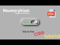 How to make Neumorphism toggle button with CSS | CSS toggle switch button #purecss #coding