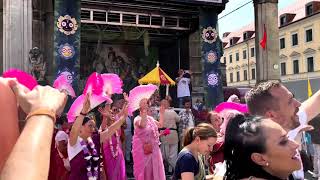 Finally Jagannathji arrived Odeonsplatz NayanPathgami Divine Song: Munich Bavaria Germany 3 Aug 2024