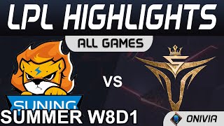 SN vs V5 Highlights ALL GAMES LPL Summer Season 2021 W8D1 Suning vs Victory Five by Onivia