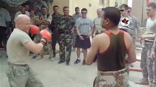 نزال ملاكمة بين جندي أمريكي🇺🇸 وجندي عراقي 🇮🇶بس شوفو ابن الرافدين شسوه بلأمريكي