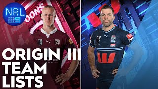 Team list intros for Game III of the 2023 State of Origin series | NRL on Nine