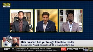 ESPN Get Up | Mike Greenberg Heated debate Dak prescott has yet to sign franchise tender