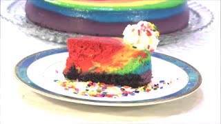 Homemade Raspberry Rainbow New York Style Cheesecake