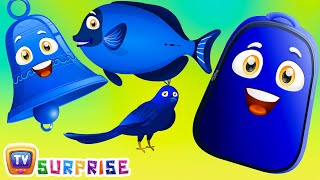 Learn Blue Colour with Funny Egg Surprise & Blue Color Song | ChuChuTV Surprise Eggs Colors for Kids