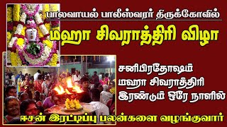 ஈசன் இரட்டிப்பு பலன்களை வழங்கும் சனிப்பிரதோஷ மஹா சிவராத்திரி விழா பாலவாயல் பாலீஸ்வரர் திருக்கோவில்