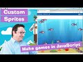 JavaScript tutorial 17/24: Makes games with custom sprites | Coding course for beginners