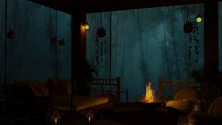 🌧️Rain Storm in mystery forest  - Rain and Crackling fireplace 🔥 ASMR for Sleeping, Study & Relaxing