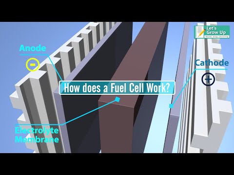 What does a hydrogen fuel cell produce?