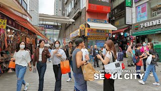 Downtown Seoul Walking Tour, Namdaemun Traditional Market and Myeongdong, South Korea, Travel, 4K