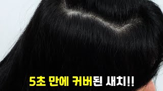 앞머리, 옆머리, 정수리 새치! 흰머리! 번지지 않고 3초면 커버 해결!