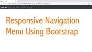Responsive Navigation Menu using Bootstrap | Bootstrap 4 Tutorial