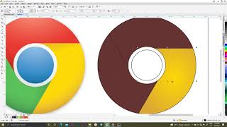 Chrome Browser Logo Design in CorelDRAW, Chrome logo Design, Graphics Design in CorelDRAW #shorts