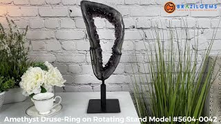 Amethyst Druse-Ring on a Rotating Stand Model # 5604-0042 by BrazilGems.com 🏷 FOR SALE🛍🛒