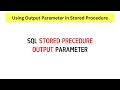 How to Use Output Parameter in Stored Procedure?
