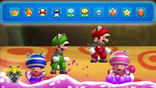 All Character Power-Up Suits Falling in Poison - New Super Mario Bros. U Deluxe 所有角色特殊能力墜落毒水