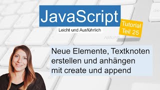 HTML-Elemente erstellen, JavaScript Tutorial deutsch Teil 25
