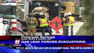 Gas Leak Forces Evacuation (KKTV 11 News at Noon 05-06-2013)
