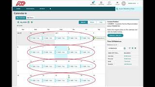 Viewing Your Calendar on ADP Workforce Now