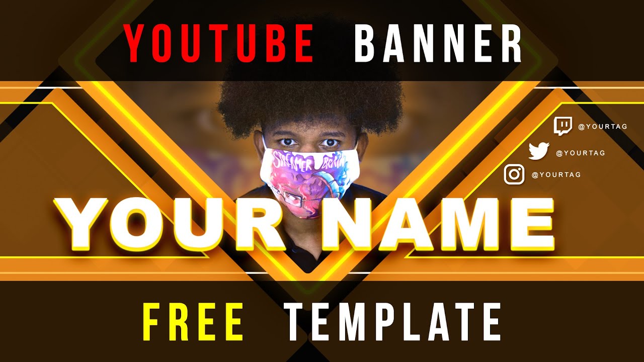 FREE YouTube Banner TEMPLATE ( Photoshop PSD File Download ) - YouTube