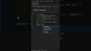 Python Method Overloading #shorts #pythonlearning #coding #learnpythononline #programminglanguage