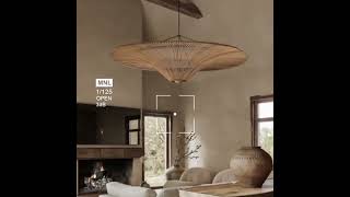 Large Modern Rattan Pendant Light Ceiling Lampshade