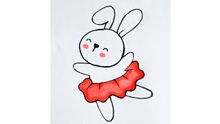 How To Draw A Cute Dancing Rabbit Step By Step #youtube #views #art #drawing #viralvideo #video #yt