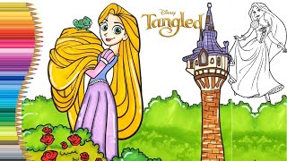 Coloring Princess Rapunzel from Disney Tangled|Disney Princess Coloring Pages|Fairytales & fantasies