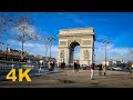 Walking from Arc de Triomphe  to Gare Saint Lazare, PARIS FRANCE 4K UHD