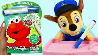 Learning Activities with Paw Patrol Baby Chase & Elmo Imagine Ink | Educational Toy Videos for Kids!