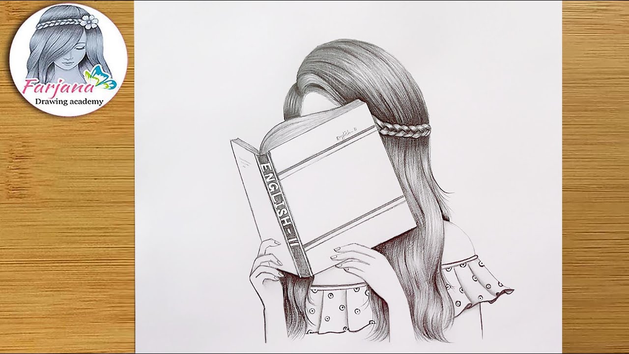 Girl With Book Drawing