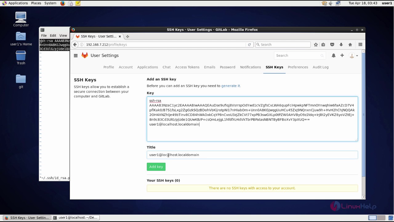 How To Add Ssh Key To A Gitlab Account Youtube How To Add Ssh Key To A Gitlab Account Youtube