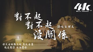 王理文 - 對不起對不起沒關係『一直在說 對不起 逢場作戲，我沒關係 選擇相信。』【高音質|動態歌詞Lyrics】♫