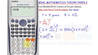 How to Evaluate Compound Interest in Commercial Mathematics - 2020 NECO Past Question