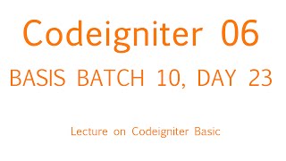 Codeigniter Bangla tutorial Part 06